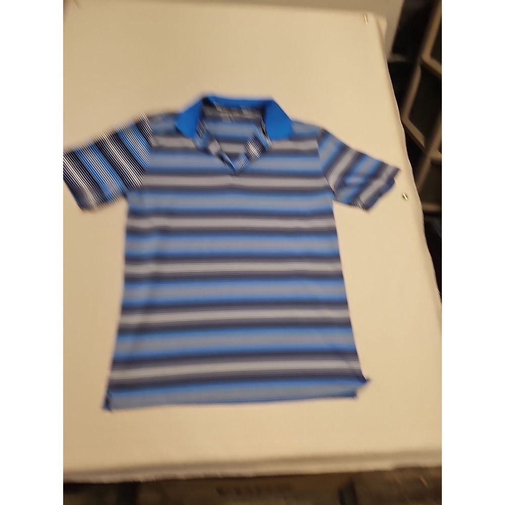 Nike Polo Shirt Men's M Blue‎ White Short Sleeve Dri-Fit Golf Tour Performance